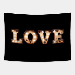 Love Word Metallic Light Bulbs Tapestry