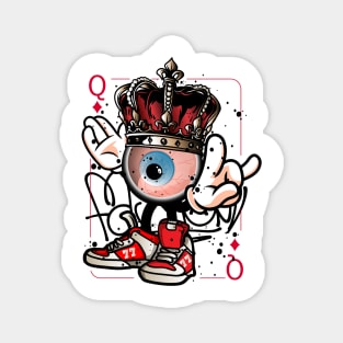 Playing Card Queen Monster Graffiti Street Art Magnet