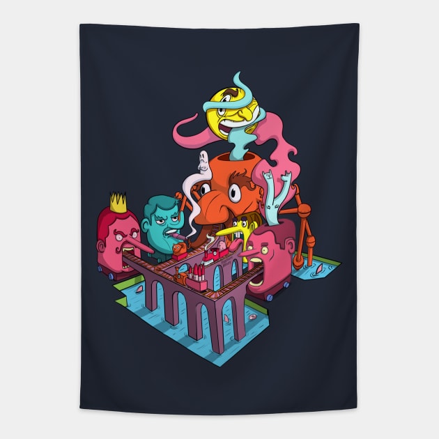 The mouths and spirits coaster Tapestry by Ostemo Stephane Meury