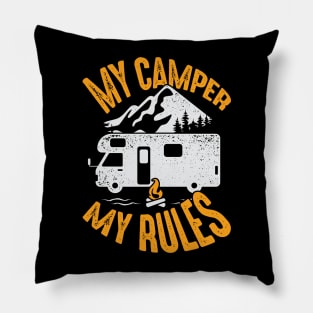 My Camper My Rules RV Camping Lover Gift Pillow