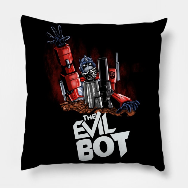 The Evil Bot Pillow by Zascanauta