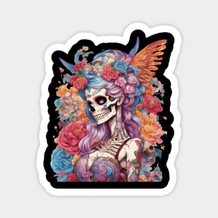 Dead Girl Skull Tattoo Magnet