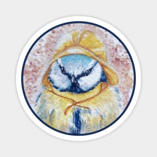 Watercolour Blue Tit Bird Painting  | Circle | Magnet