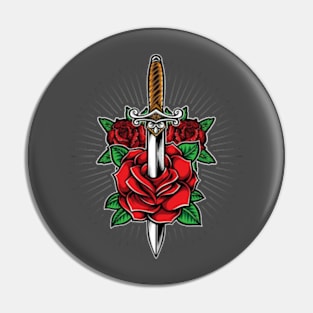 Red Flower Sword Pin