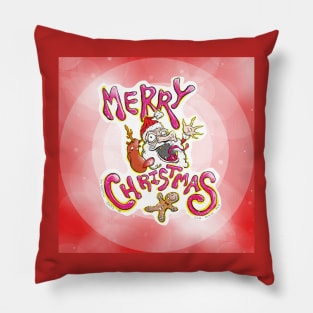 Merry Christmas with Old Man Joe! The BEST hand drawn, symbolic, out of this world Christmas Cartoon Design EVER. Pillow