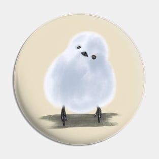 Fluffy snowball bird Pin