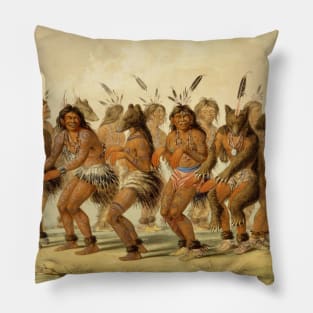 The Bear Dance by George Catlin Pillow