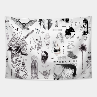 Tattoo Flash Wandteppiche Teepublic De