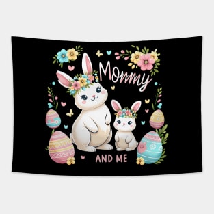 Mommy and Me Bunny Rabbit Cute Easter T-Shirt Tapestry