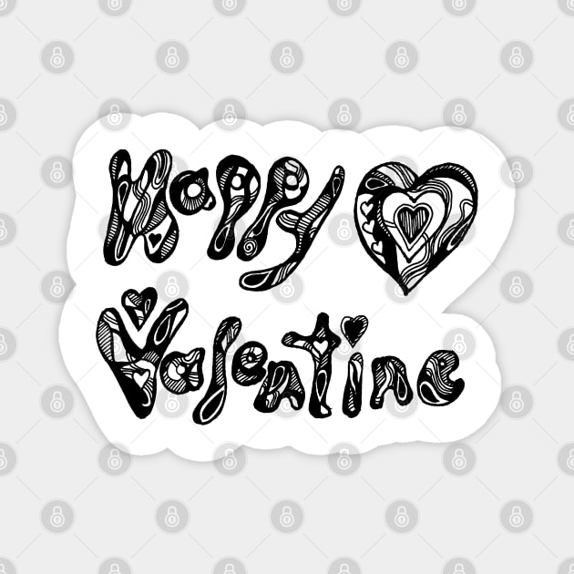 Happy Valentine 2  Aussie Tangle - Choose Your Own Background Colour Magnet by Heatherian