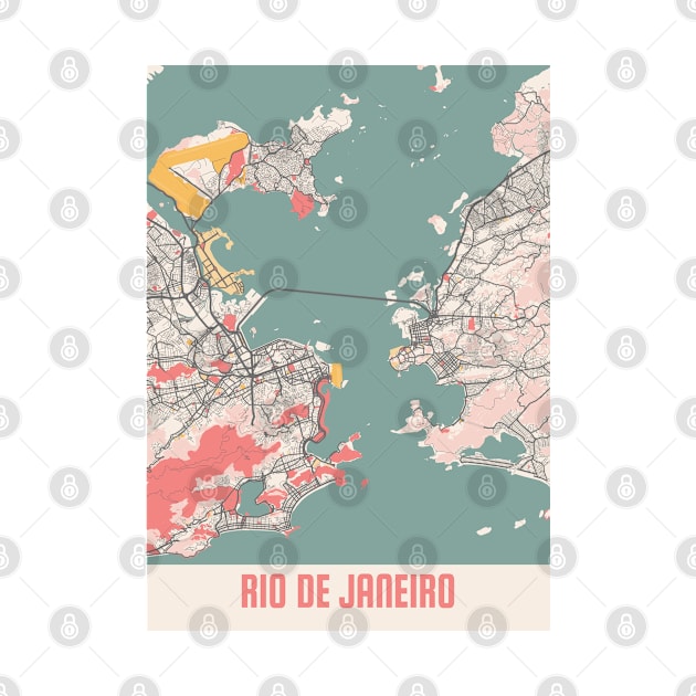 Rio De Janeiro - Brazil Chalk City Map by tienstencil