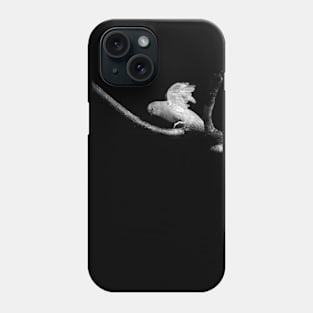 Flying Parakeet in Black and White Phone Case