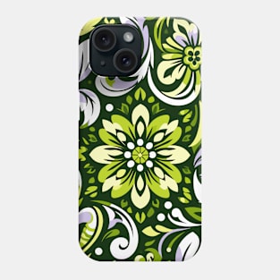 Retro Lime Green Flower Pattern Phone Case