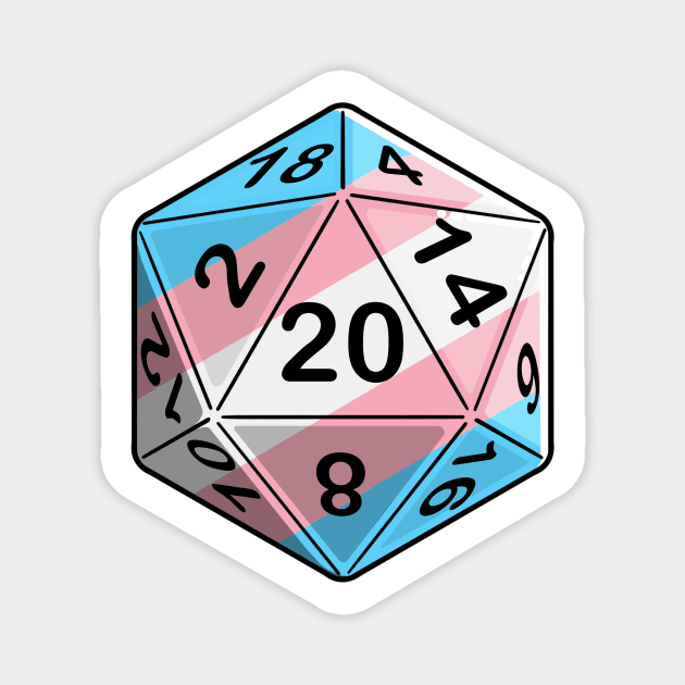 Trans Pride d20 Magnet by PaintbrushesAndPixels