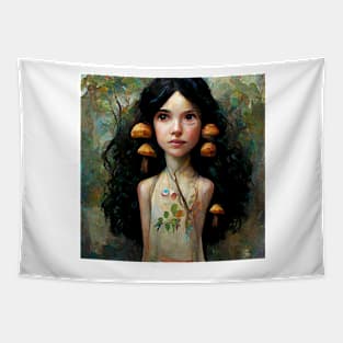 Kate the Mushroom Faerie by Kim Turner Art Tapestry