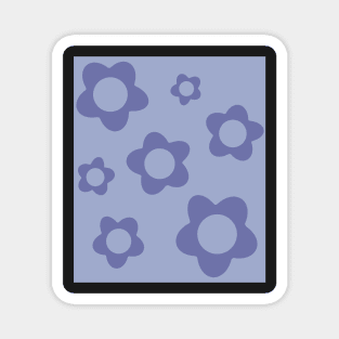 pattern flower aesthetic violet purple blue Magnet