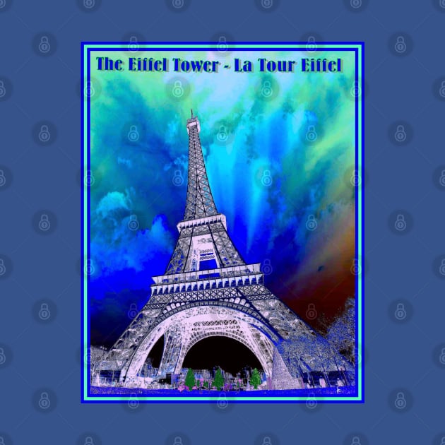 The Eiffel Tower Abstract Psychedelic Colorful Print by posterbobs