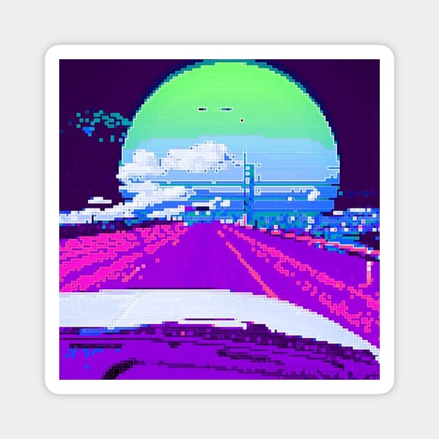 Vapor Bridge Magnet by lofi_retrowave