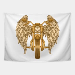 Motorcycle with Angel wings Tapestry