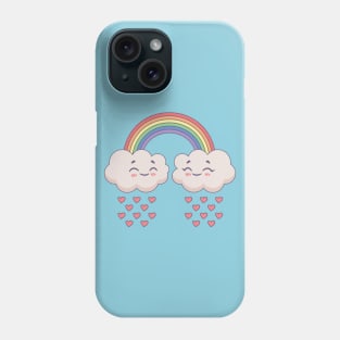 Clouds raining hearts Phone Case