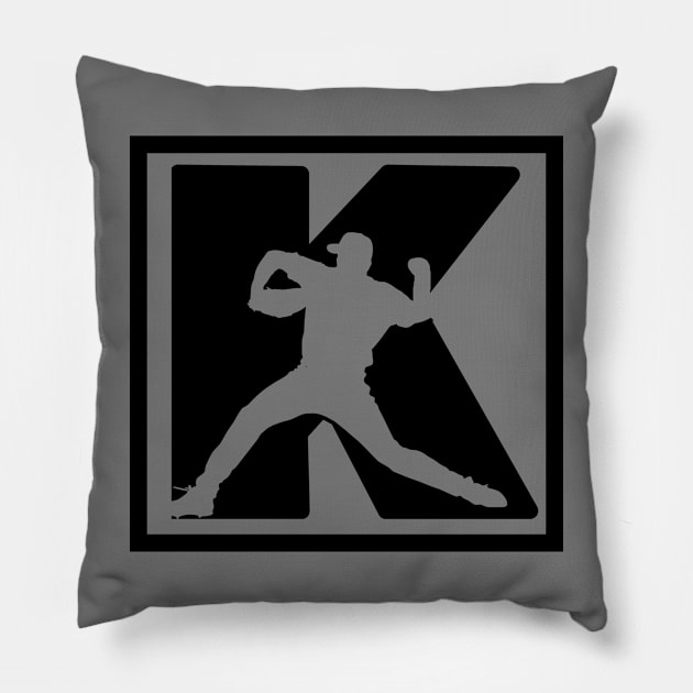 Baseball Pitcher Pitching K Strikeout Baseball Funny Saying Pillow by TeeCreations