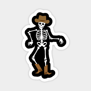 Spooky Skeleton Cowboy Dancing Funny Dad Cowboy Halloween Magnet