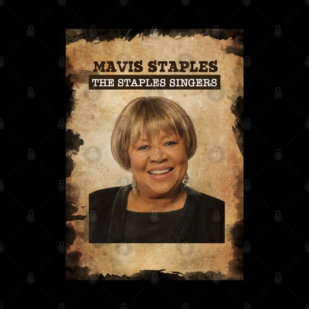 Vintage Old Paper 80s Style Mavis Staples by Madesu Art