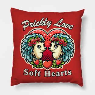 Prickly Love, Soft Hearts Pillow