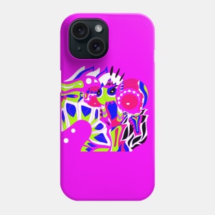 pink kitsch armored alien ecopop Phone Case