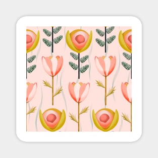 Garden of enchanted flowers pink Magnet