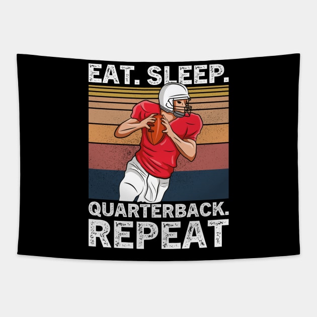 Eat Sleep Quarterback Repeat football Tapestry by GShow