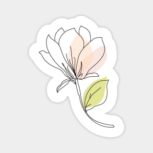 magnolia line art, magnolia illustration Magnet