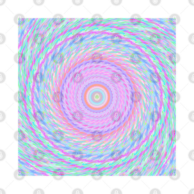 Funky Vibrant Trippy Spiral Mandala by Kaleiope_Studio