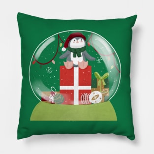 Penguin Snowglobe Pillow