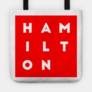 Hamilton | Red square, white letters | Canada Tote