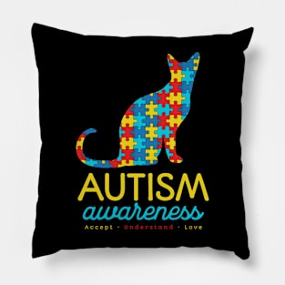 Cat Autism Awareness Pillow