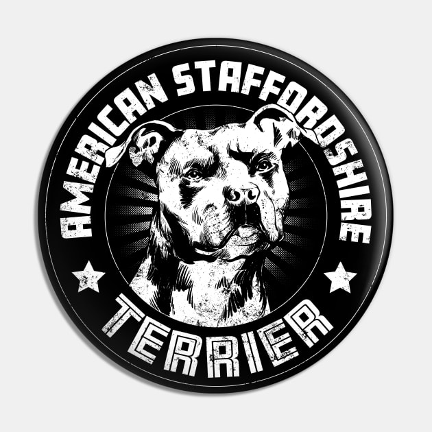 American Staffordshire Terrier Pin by Black Tee Inc