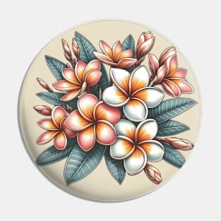 Vintage Plumeria Botanical Pin