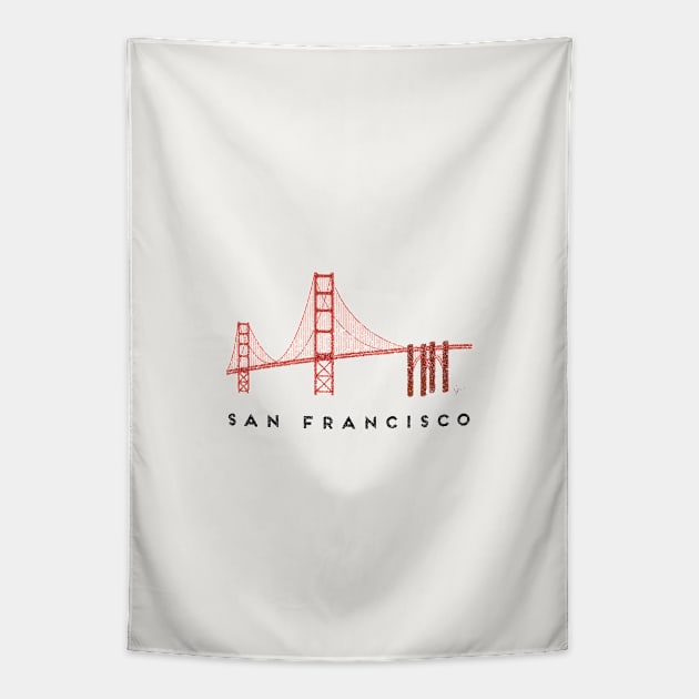 Golden Gate Bridge 2, San Francisco, California Tapestry by lymancreativeco