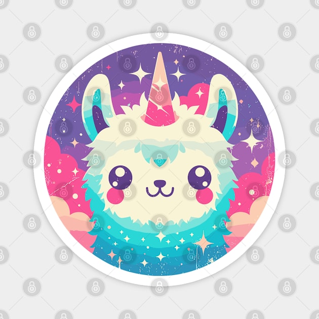 Kawaii rainbow llamacorn unicorn llama Magnet by TomFrontierArt