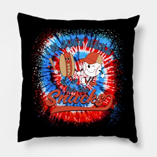 I'm Just Here For The Snacks Baseball 4th Of July Hot Dog Pillow