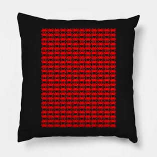 Space Invader In Red Pillow