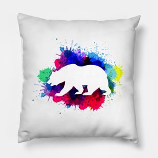 LGBT Rainbow Splatter Pride Bear Pillow