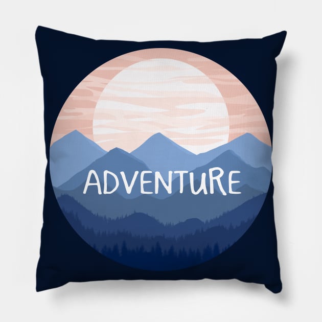 Adventure Mountain Landscape Sunset Pillow by julieerindesigns