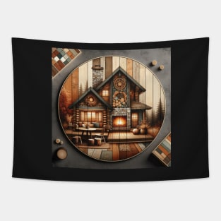 Rustic Retreat: Cozy Cabin Comfort Tapestry