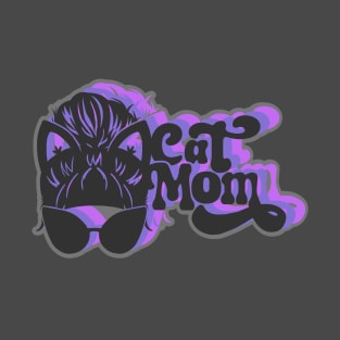 Retro Cool Cat Mom T-Shirt