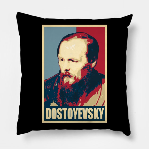 Fyodor Dostoyevsjy Pillow by Nerd_art