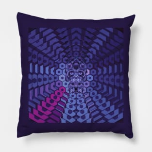 Electroluminated Skull Radiate - Eggplant Pillow