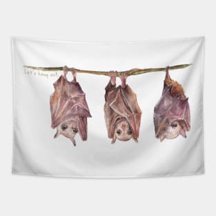 Let's Hang Out Tiny Bats Tapestry