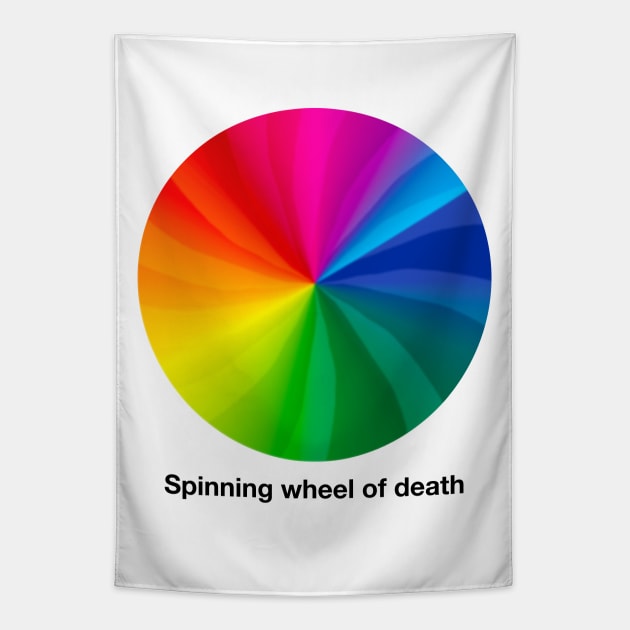 Spinning wheel of death Tapestry by Toby Wilkinson